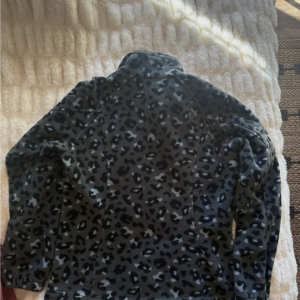 Columbia Fleece Leopard Print Jacket Size Medium - Picture 4 of 6